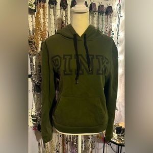 🍁3 for $25!🍁Victoria's Secret PINK Hoodie Medium Olive Green